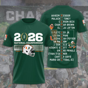 Miami Hurricanes Football 3D Apparel - TANTN20108