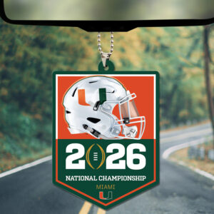 Miami Hurricanes Football Custom shape 2-sided Acrylic Car Ornament - TANTN20109