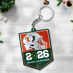 Miami Hurricanes Football Custom Shape 2-sided Keychain - TANTN20110