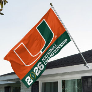 Miami Hurricanes Football 3D Double-side House Flag - TANTN20102