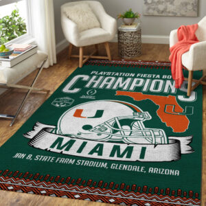 Miami Hurricanes Football Rectangular Rug - TANTN20115