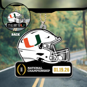 Miami Hurricanes Football 2026 National Championship Custom shape 2-sided Acrylic Car Ornament - TANTN20164