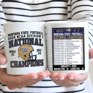 Montana State Bobcats Football 2025 National Champions Ceramic Mug - MAITM14484