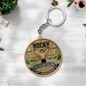 Rocky Balboa 50th Anniversary Custom Shape 2-sided Keychain - NGHIAVT9271