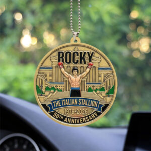 Rocky Balboa 50th Anniversary Custom shape 2-sided Acrylic Car Ornament - NGHIAVT9272