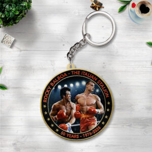 Rocky Balboa 50th Anniversary Custom Shape 2-sided Keychain - NGHIAVT9275