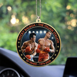 Rocky Balboa 50th Anniversary Custom shape 2-sided Acrylic Car Ornament - NGHIAVT9276