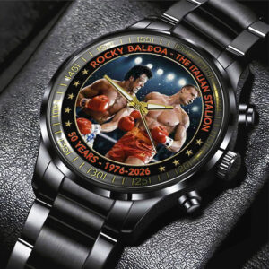 Rocky Balboa 50th Anniversary Black Stainless Steel Watch - NGHIAVT9277