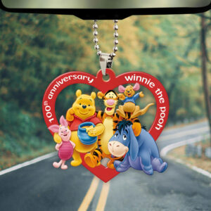 Winnie-the-Pooh 100th Anniversary Custom shape 2-sided Acrylic Car Ornament - NGHIAVT9283