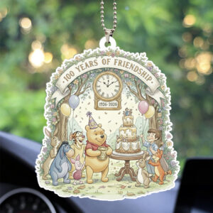 Winnie-the-Pooh 100th Anniversary Custom shape 2-sided Acrylic Car Ornament - NGHIAVT9354