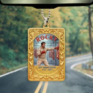 Rocky Balboa 50th Anniversary Custom shape 2-sided Acrylic Car Ornament - NGHIAVT9408