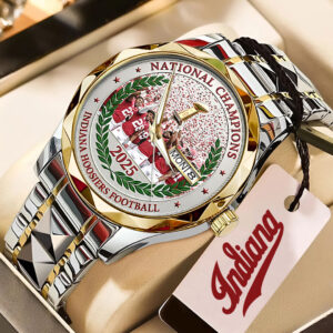 Indiana Hoosiers Football 2025 National Championship Anniversary Alloy Luxury Quartz Watch - NGHIAVT9498