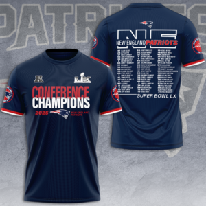 New England Patriots AFC Champions 2026 3D Apparel - NGHIAVT9532