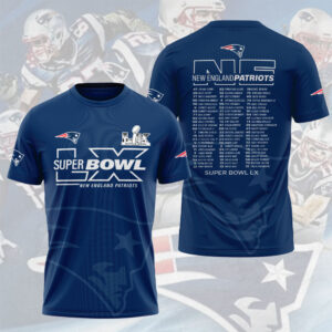 New England Patriots AFC Champions 2026 3D Apparel - NGHIAVT9534