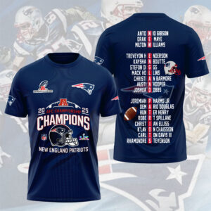 New England Patriots AFC Champions 2026 3D Apparel - NGHIAVT9541