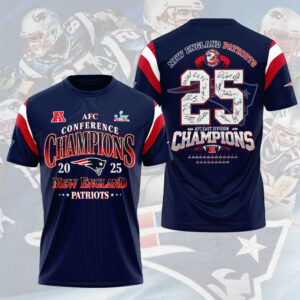 New England Patriots AFC Champions 2026 3D Apparel - NGHIAVT9542