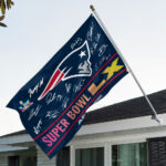 New England Patriots 2025 AFC Champions 3D Double-side House Flag – TMTHU3463