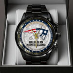 New England Patriots 2025 AFC Champions Black Stainless Steel Watch – TANTN20685