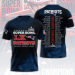 New England Patriots 2025 AFC Champions 3D Apparel – HOATT15900