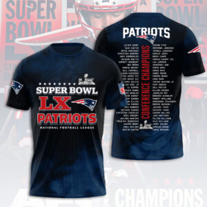 New England Patriots 2025 AFC Champions 3D Apparel - HOATT15900