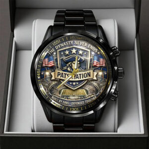 New England Patriots Black Stainless Steel Watch - TANTN20192