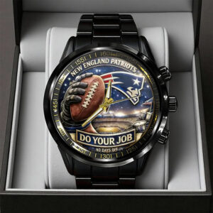 New England Patriots Black Stainless Steel Watch - TANTN20182