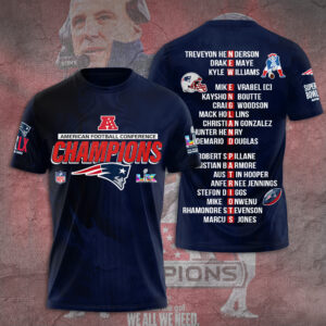 New England Patriots 2025 AFC Champions 3D Apparel - TANTN20619