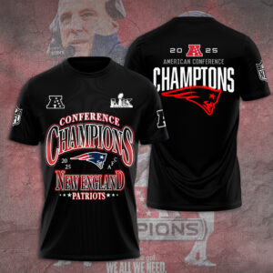 New England Patriots 2025 AFC Champions 3D Apparel - TANTN20727