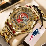New England Patriots 2025 AFC Champions Alloy Luxury Quartz Watch – HOATT15931