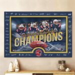 New England Patriots 2025 AFC Champions Rectangle Canvas With Inner Frame – HOATT15901