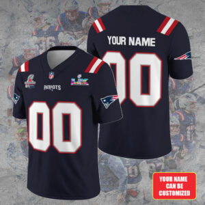 Personalized New England Patriots 2025 Super Bowl LX 3D Football Jersey - TANTN20716