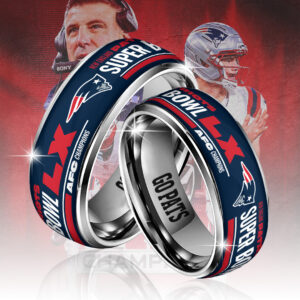 New England Patriots 2025 AFC Champions Custom Alloy Ring - TANTN20611