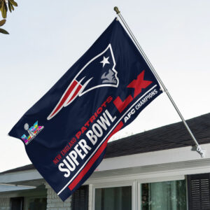 New England Patriots 2025 AFC Champions 3D Double-side House Flag - TANTN20606