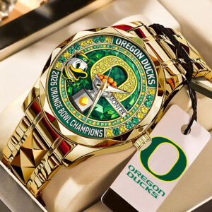 Oregon Ducks Football 2026 Orange Bowl Champions Alloy Luxury Quartz Watch - TMTHU3080