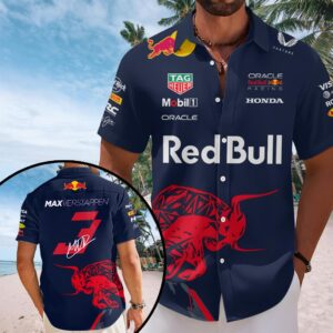 Red Bull Racing x Max Verstappen Short Sleeve Button-Down Shirt – HOATT15657