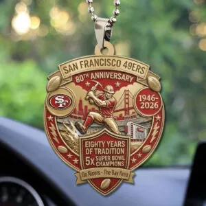 San Francisco 49ers 80th Anniverasry Custom shape 1-sided Acrylic Car Ornament - TMTHU3290