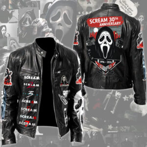Scream 30th Anniversary Motorcycle Leather Jacket - GNE4839