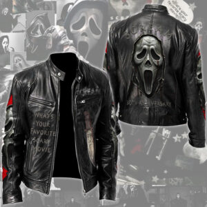 Scream 30th Anniversary Motorcycle Leather Jacket - GNE4889