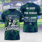 Seattle Seahawks 2025 NFC Champions 3D Apparel – MAITM14625