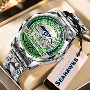 Seattle Seahawks 2025 NFC Champions Alloy Luxury Quartz Watch - MAITM14617