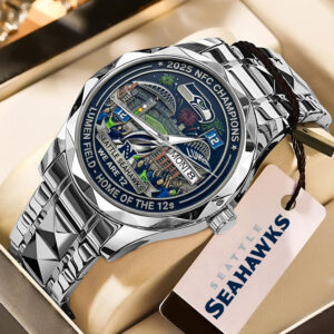 Seattle Seahawks 2025 NFC Champions Alloy Luxury Quartz Watch - MAITM14619