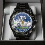 Seattle Seahawks 2025 NFC Champions Black Stainless Steel Watch – TANTN20681