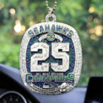 Seattle Seahawks 2025 NFC West Champions Custom shape 2-sided Acrylic Car Ornament – HOATT15763