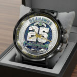 Seattle Seahawks 2025 NFC West Champions Black Stainless Steel Watch – HOATT15765