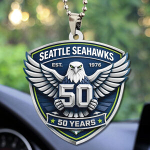 Seattle Seahawks 50th Anniversary 2026 Custom shape 2-sided Acrylic Car Ornament - TMTHU3521
