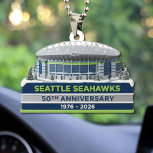 Seattle Seahawks 50th Anniversary 2026 Custom shape 2-sided Acrylic Car Ornament - TMTHU3073