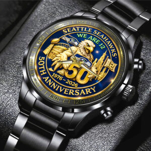 Seattle Seahawks 50th Anniversary Black Stainless Steel Watch - MAITM14412