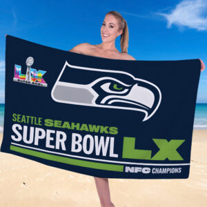 Seattle Seahawks NFC Champions Rectangle Beach Towel - TANTN20629