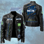 Seattle Seahawks Motorcycle Leather Jacket – TMTHU3350