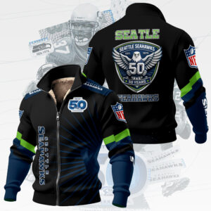 Seattle Seahawks Thick Knit Fleece Jacket - TMTHU3361